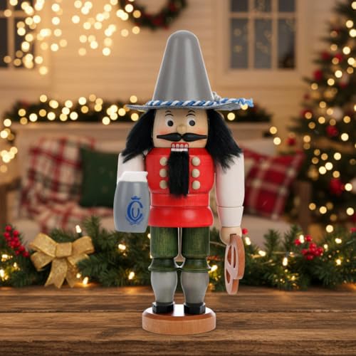 German Christmas Nutcracker Bavarian Glazed 17.5cm Handcrafted Holiday Decor
