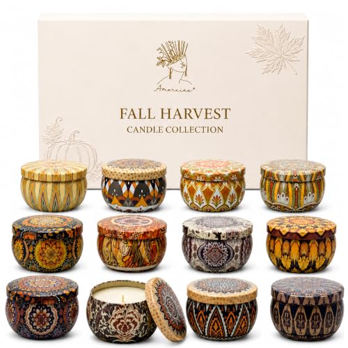 Fall Scented Candle Gift Set - 12 Soy Candles with Autumn Fragrances, 2.5 oz Each - Fall Candles Variation of THIS listing