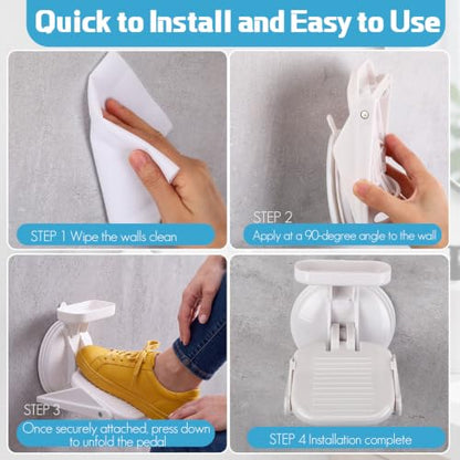 Shower Foot Rest with Suction Cup for Shaving Legs - No Drill, Non Slip Bathroom Step Stool