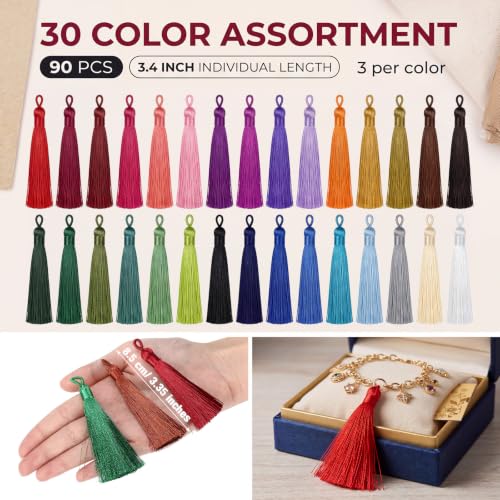 Multi-Color Tassel Bulk Pack for Jewelry Making & Crafts - 90 Pieces