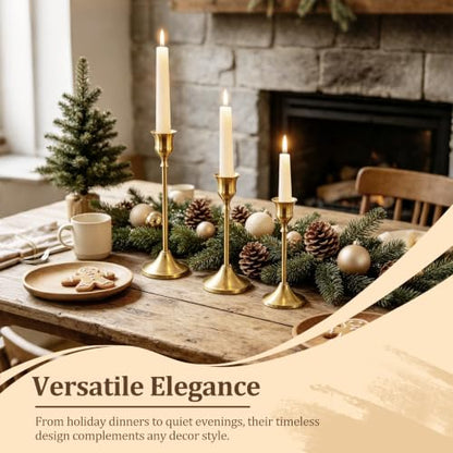 24Pcs Gold Taper Candle Holders Vintage Centerpieces Set