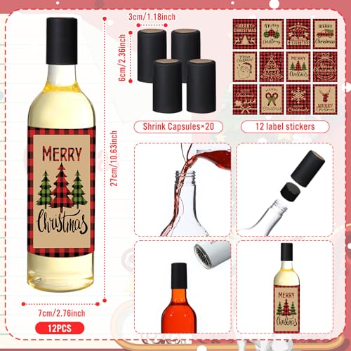 Maxcheck 44 Pcs Christmas Plastic Wine Bottle Set Cap - Clear & Elegant