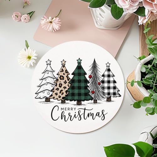 Christmas Farmhouse Sign Decor - 12x12 Inch Holiday Wall Art