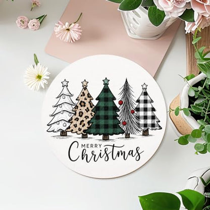 Christmas Farmhouse Sign Decor - 12x12 Inch Holiday Wall Art