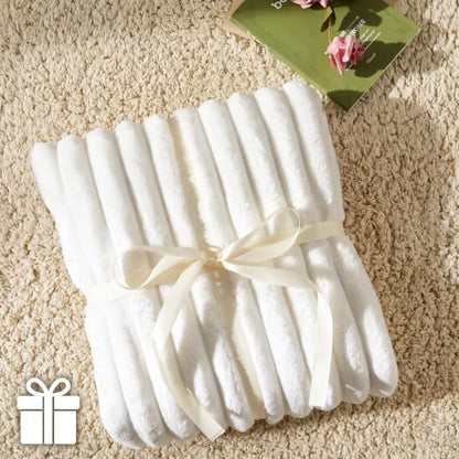 Cream Heated Blanket Electric Throw 50x60 Inch 290 GSM Flannel