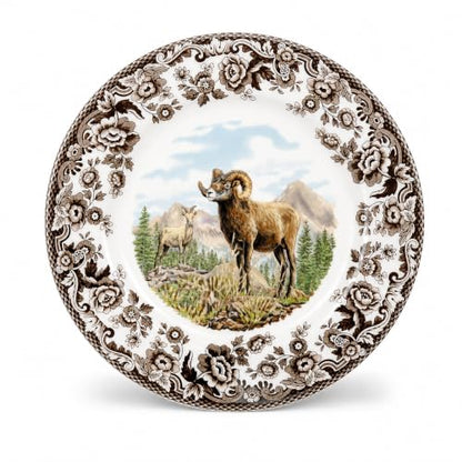 Multicolor Dinner Plate with Bighorn Sheep Motif - 10.5 Inch