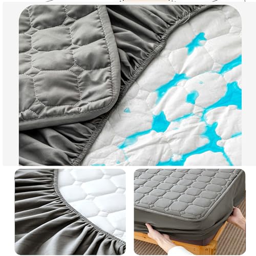 California King Waterproof Mattress Protector - 12 Deep Pocket, Breathable Fitted Bed Cover Black