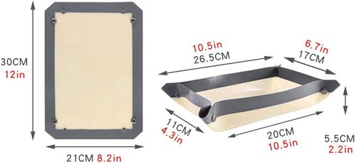 CANDeal Silicone Fiber Baking Mat - Non-Stick & Leakproof Design | 12x8.2 Inch (30x21cm)