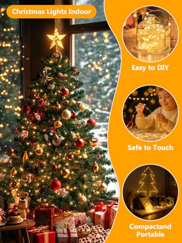 FairyGlim Silver Wire 100FT 300LED Christmas String Lights Indoor Outdoor