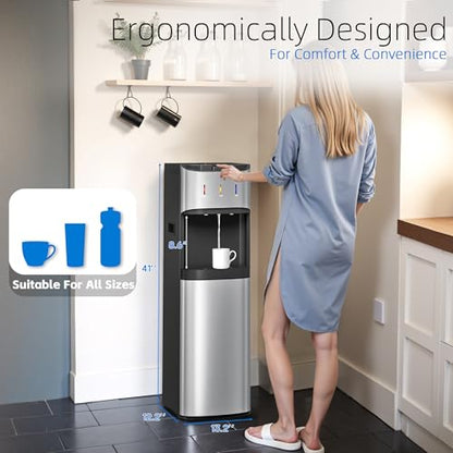 Manastin Bottom Loading Water Cooler Dispenser Gloss Silver - 3/5 Gallon