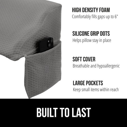 GORILLA GRIP Shoe Organizer & Headboard Gap Pillow Bundle - 24 Pockets Black, King Size Gray for Head & Neck Support