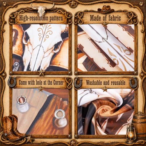 Western Cowboy Party Decorations Kit - 115 Pcs Wild West Backdrop & Balloon Arch - Variation of Western Cowboy