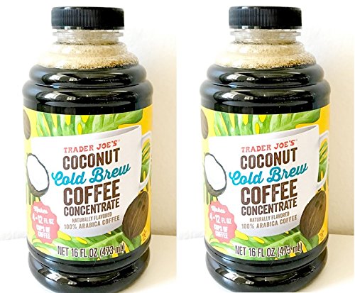 Trader Joe's Coconut Cold Brew Coffee Concentrate 473 ml. (Pack of 2 bottles)