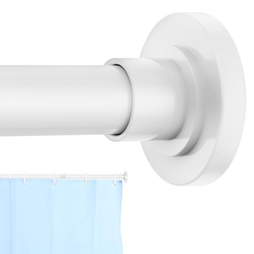 CorkLatta Tension Curtain Rod 31-56 Inch,1 Inch Diameter Adjustable Matte White Spring tension Stainless Steel Telescoping Rod,Easy Install,No Rust