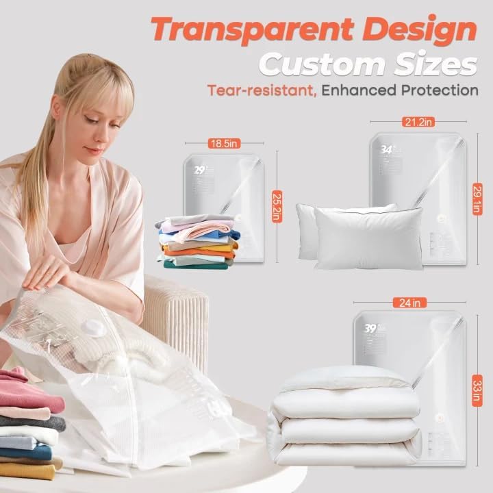 Vacbird Vacuum Storage Bags Set - 18 Pack with Rechargeable Wireless Pump | Large, Medium & Small for Clothing, Travel & Home
