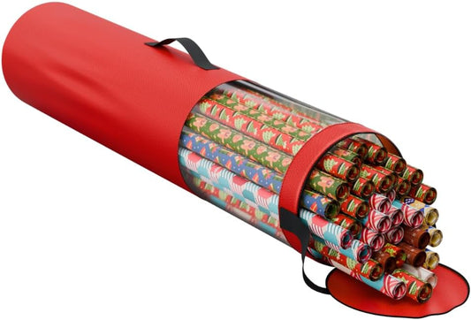ProPik Wrapping Paper Storage Bag - Heavy-Duty Organizer for 24 Rolls | 40-Inch Clear PVC with Handles