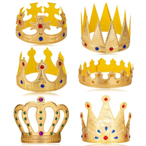 Gold Glitter Paper Crowns Party Set for Halloween, Birthday & Events