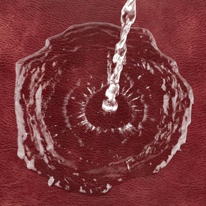 ADRIMER Oval Faux Leather Placemats Set of 8 - Wipeable Wine Red