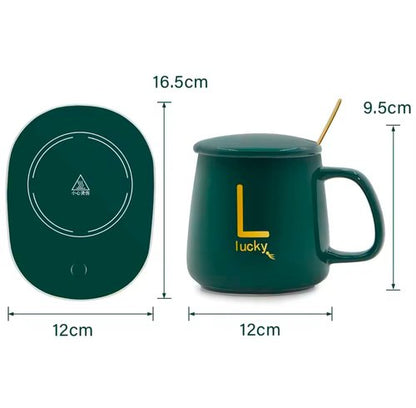 400ml Ceramic Coffee Mug & USB Cup Warmer Set – 55°C Heating Technology, Perfect for Office, Home Office, and Travel – Ideal Business Gift