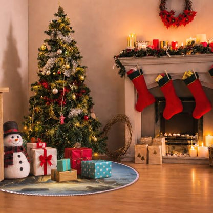 Christmas Tree Skirt 36 Inch Nativity Religious Holiday Decor