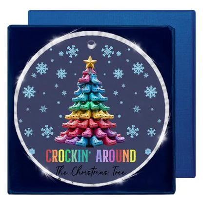 Christmas Tree Ornament Acrylic Keepsake - Funny Slippers Tt Variation