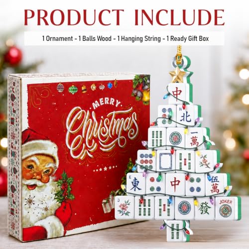 Christmas Mahjong Ornament Tree - Mahjong Gifts for Women