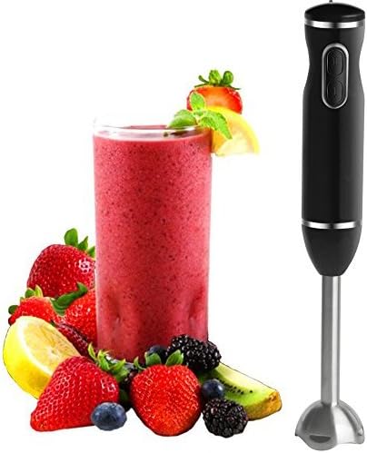 Moss & Stone Hand Blender - Powerful 300-Watt Stick Mixer with Egg Whisk & Ergonomic Handle - Black