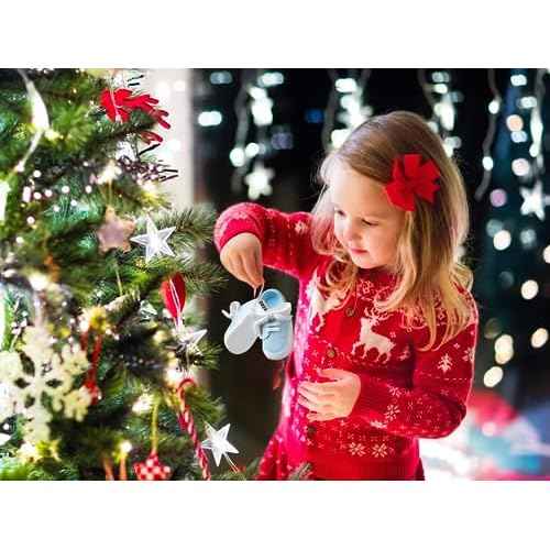 3" Baby Boy Shoe Ornament Babys First Christmas Ornament 2025 Blue Baby Booties - Can Be Personalized at Home - with Gift Box