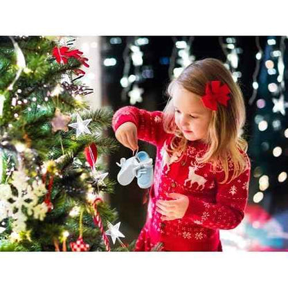 3" Baby Boy Shoe Ornament Babys First Christmas Ornament 2025 Blue Baby Booties - Can Be Personalized at Home - with Gift Box