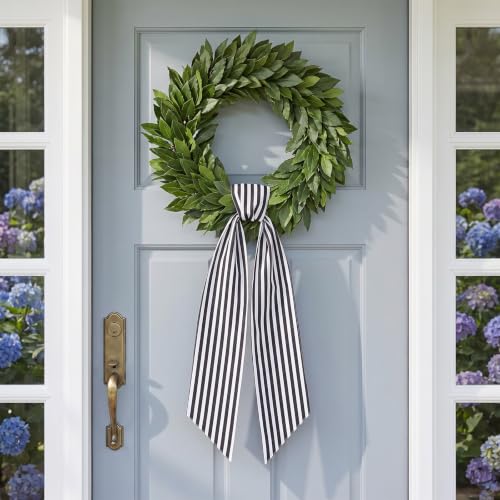 Black & White Wreath Sash for Front Door - Fall, Halloween, Christmas Decor