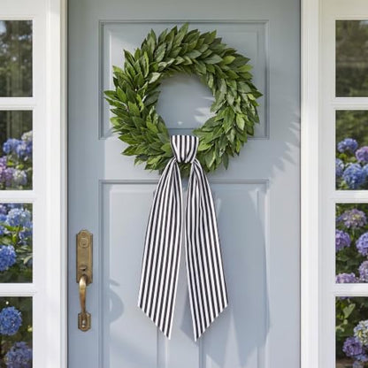 Black & White Wreath Sash for Front Door - Fall, Halloween, Christmas Decor