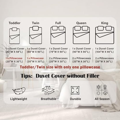 Manfei Peacock Mandala Kids Duvet Cover Set Twin Red - Boho Girls Boys Bedding