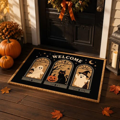 Halloween Doormat 3D Optical Illusion Ghost Welcome Rug - Fall Decor