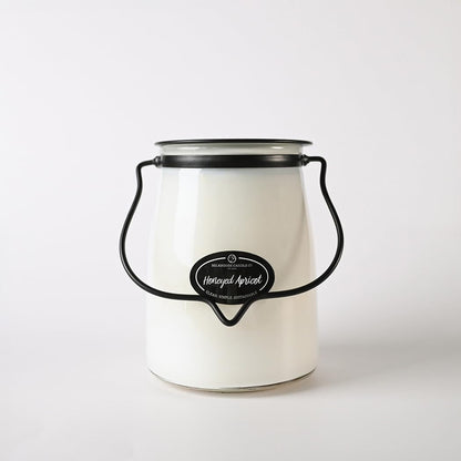 Milkhouse Candle Company Lemon Macaroon Soy Candle - Apricot | Honey | Tonka Bean Scented - 22 oz Butter Jar with Lid, 120+ Hour Burn Time, Made in the USA