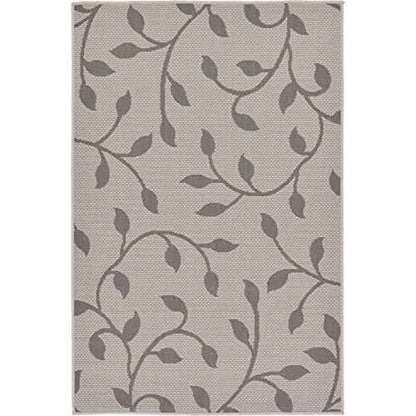 Unique Loom Outdoor Botanical Collection Area Rug - Botanical (3' 3" x 5' 1" Rectangle, Gray/ Silver)