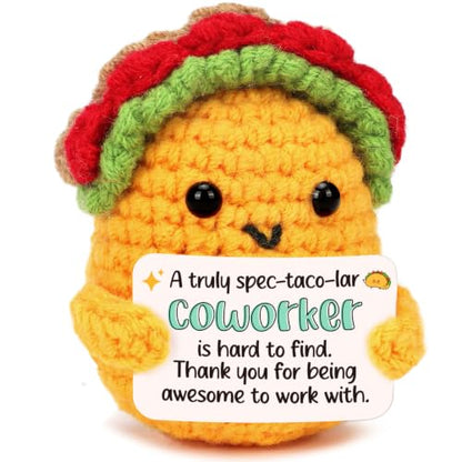 Coworker Appreciation Gift Crochet Taco with Thank You Card - Variation of THIS Listing
