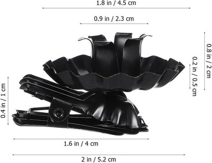 Angoily Candle Clips - 20Pcs Black Iron C-Shaped Holders for Secure Christmas Table Decoration | 2.04 x 1.65 x 1.25 Inch