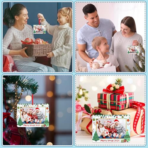 FaCraft Personalized Photo Frame Christmas Ornament A-White - Keepsake Xmas Gift