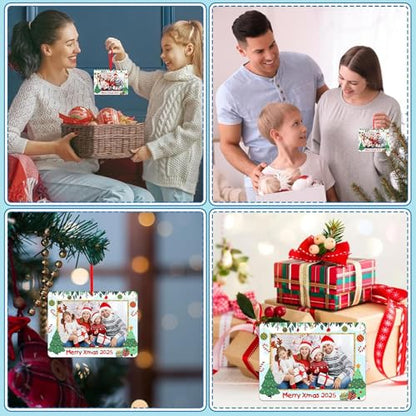 FaCraft Personalized Photo Frame Christmas Ornament A-White - Keepsake Xmas Gift