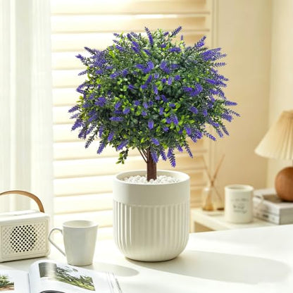 Artificial Lavender Plant with Stake - 23in UV Resistant Outdoor Faux Flower