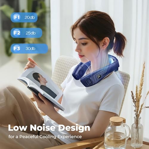 Portable Neck Fan with Cooling Chip and 3 Speed Modes - Hands-Free Personal Air Conditioner