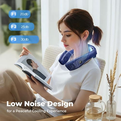 Portable Neck Fan with Cooling Chip and 3 Speed Modes - Hands-Free Personal Air Conditioner