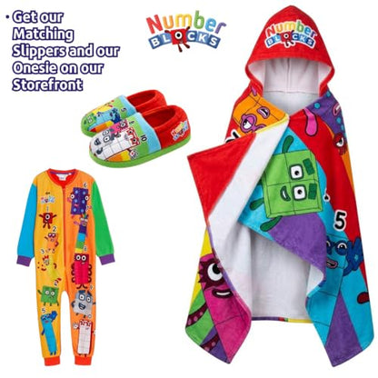Numberblocks Kids Hooded Towel Poncho - Multicolor One Size Cotton Beach Wrap