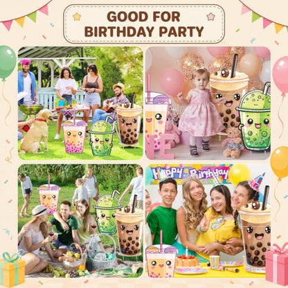 Bubble Tea Party Decorations Stand Up Cutouts - 3 Pack Bubble Tea Theme