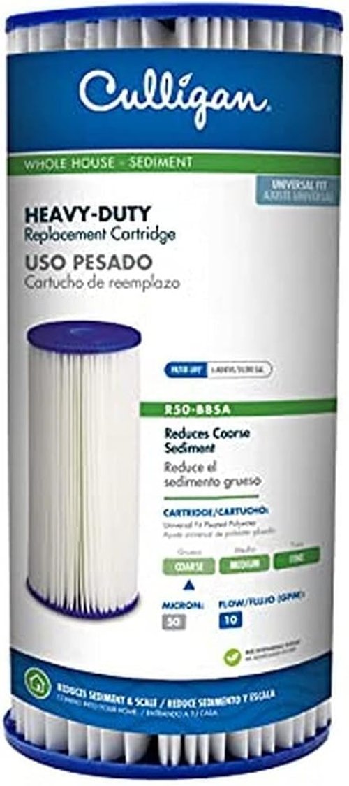 Culligan R50-BBSA Whole House Water Filter Replacement - Premium 50 Micron 10”x4.5” Cartridge for Home Systems
