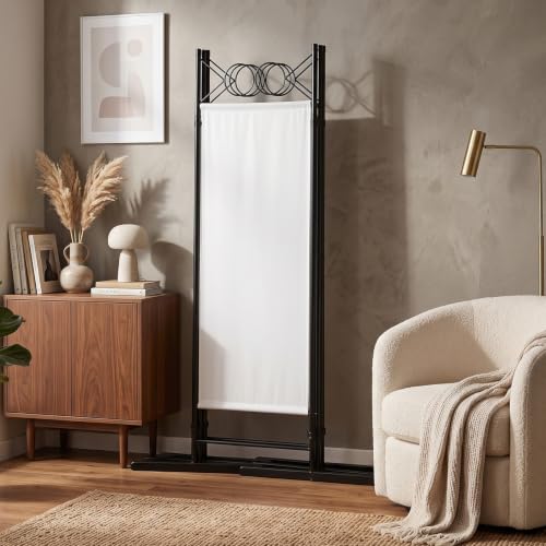 6ft Freestanding 4-Fold Room Divider Screen - Off-White (Variation: Off-white-b / 4 Panel)