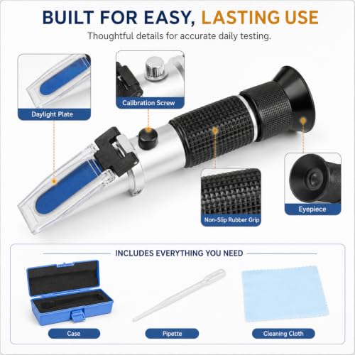 Honey Refractometer 58-90% Brix Moisture & Baume Testing with ATC