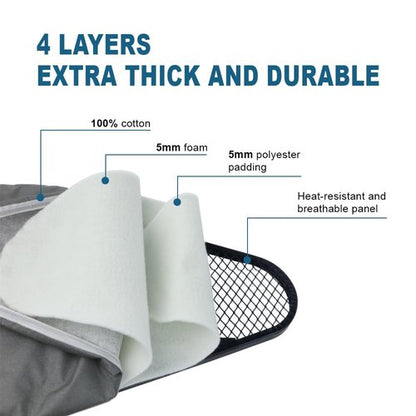Ironing Board Full Size, Heat Resistant Cover Wide Iron Board with Steam Rest, Ultra Thick Padding, Height Adjustable Heavy Sturdy Metal Frame Legs Ironing Stand,Non-Slip Foldable 58"x15"