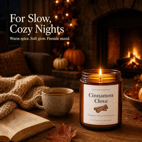6 Pack Fall Scented Candle Set of 7oz Soy Candles for Home Decor - Autumn Gift