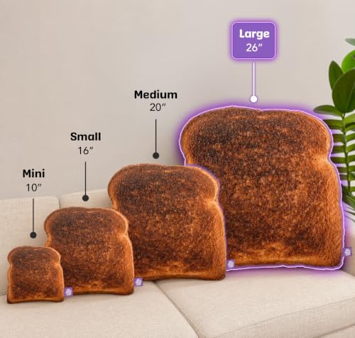 Large 26-Inch Toast Pillow - Realistic 3D Novelty Food Decor, All About Vibe